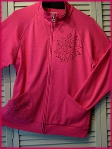 ALLISON DALEY ~ Chaqueta Tejida con Cremallera (PM) Negra Estrás Flor Bling - Imagen 1 de 6