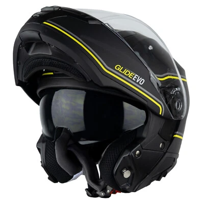 Flip Up Front Motorcycle Helmet > G-Mac Glide Evo Sun Visor - Black/Grey/Yellow - Image 1 of 4