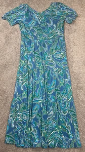 Boden Dress Womens 12 Blue Paisley Maxi Tier Boho Peasant Stretch Casual Summer - Picture 1 of 9