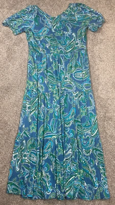 Vestido Boden Para Mujer 12 Azul Cachemira Maxi Nivel Boho Campesino Elastizado Informal Verano Foto 1 de 4