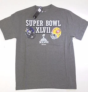 T-shirt grafica NFL Super Bowl XLVII uomo grigia M Baltimore Ravens San Francisco 49ers - Foto 1 di 8