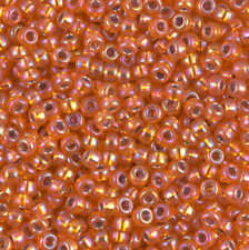Miyuki Seed Beads 8/0 - Silver-Lined Orange AB