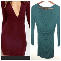 swept away forest green long sleeve maxi dress