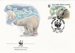 WWF230) WWF Set of 3 envelopes with stamps, Polar Bear, Russia, 25 Mar 1987, pri - Picture 1 of 3