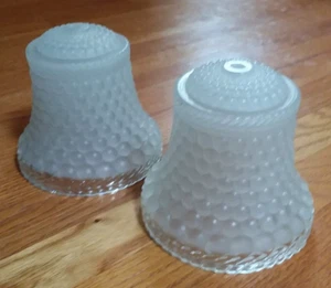 Vintage Art Deco Glass Bell Candlewick Beaded Leaf Edge Boudoir Table Lamp Shade - Picture 1 of 21