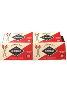 4 boxes Diamond Strike On Box Matches Large Quick Easy 300 per box 1200 Total - Picture 1 of 1