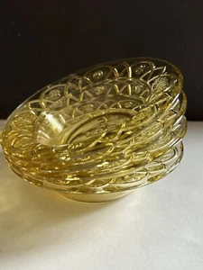 4 Rosemary Dutch Rose Amber Depression Glass Dessert Bowls Federal Glass 1935 - Picture 1 of 21