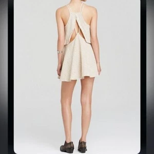 NWT Free People Novelty Linen Stripe Cotton Dress Cream - Picture 1 of 10