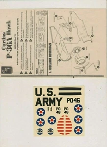 CALCOMANÍAS E INSTRUCCIONES DE AVIÓN AMT CURTISS P-36A HALCÓN - Imagen 1 de 1