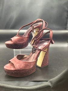 NEW Vince Camuto Inna Platform Retro Sandals in Rhinestone Crimson Red Size 6.5 - Picture 1 of 5