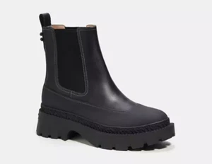 NWB Coach Black Jayla Leather Ankle Bootie Boots 9 CM770 $275 - Picture 1 of 4