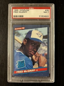 FRED McGRIFF 1986 DONRUSS #28 GRADO NOVATO PSA 7 - Imagen 1 de 2
