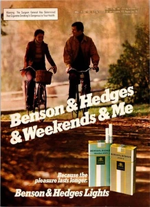VINTAGE 1981 BENSON & HEDGES ZIGARETTENDRUCK ANZEIGE - Bild 1 von 1