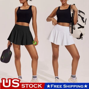 Pleated Tennis Skirts for Women with Pockets Running Shorts Athletic Golf Skorts - Picture 1 of 13