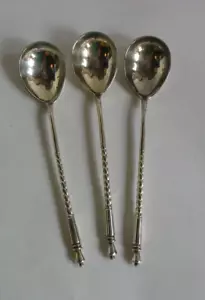 S/3 Imperial Ruso Dorado 84 Cucharas de Té Plata Estándar Urna Acabado 45 gramos 1893 - Imagen 1 de 6