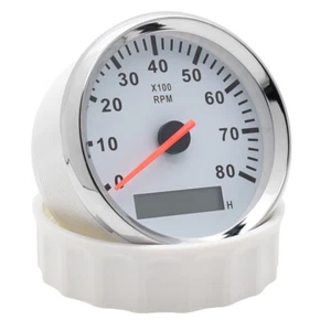 85mm Tachometer 0-8000RPM Speedometer Gauge Rev Counter for Marine Car Boat Kit - Picture 1 of 11