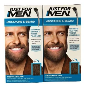 Just For Men M-35 Medium Brown Mustache & Beard Brush In ( 2 Pack ) - Picture 1 of 1