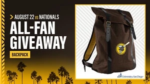 San Diego Padres 2021 Backpack Giveaway Swingin Friar Buckle Closure 8/21/21 SGA - Picture 1 of 1