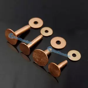 9 mm 12 mm Massiv Kupfer Nieten & Grate Lederhandwerk Befestigungen Stärke Pferd Tack - Bild 1 von 5