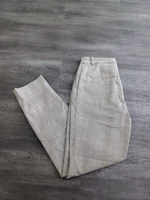 ❤️ Schwarz Weiß Gelb Hahnentritt Hose 🌸 Slacks Chino Ankle Midwaist Business... - Bild 1 von 4