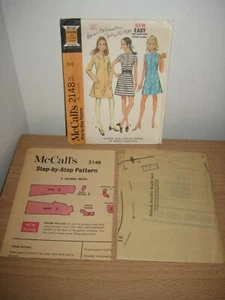 McCalls 2148 Misses Dress Size 14 Bust 36 Three Styles Vintage 1969 Sleeveless - Picture 1 of 5
