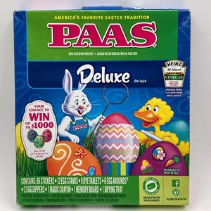 PAAS Deluxe Easter Egg Decorating Kit w/96 Stickers, 12 Stands, Magic Crayon etc - Picture 1 of 3