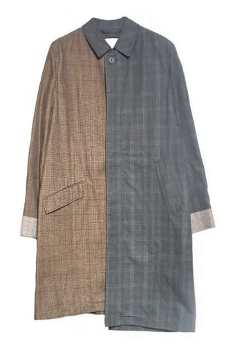 MAISON MARGIELA H&M Collab (Fusione di Cappotti Auto) Trench a Scacchi S M Ltd Ed