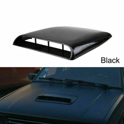 Universal Black Car Auto Decor Air Flow Intake Scoop Bonnet Vent Sticker Cover - Image 1 of 4