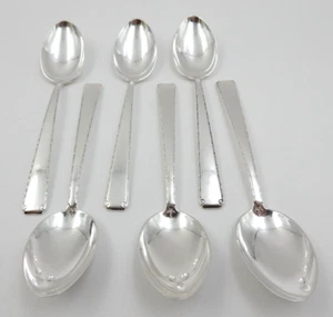 VINTAGE SET OF SIX TOWLE OLD LACE PATTERN 6" STERLING SILVER SPOONS, 168.8 GRAMS - Picture 1 of 13