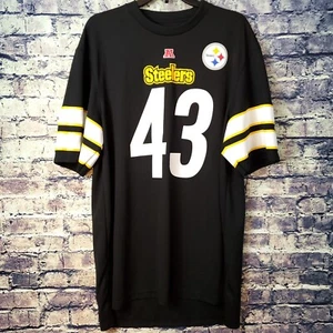 Maglia NFL Team Apparel Pittsburgh Steelers Troy Polamalu nera gialla taglia XL - Foto 1 di 8
