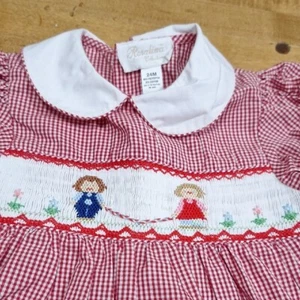 Maglione Rosalina Collezioni Smocked Jump Rope Primavera Rosso Gingham Tg 24 M COSÌ COM'È - Foto 1 di 10