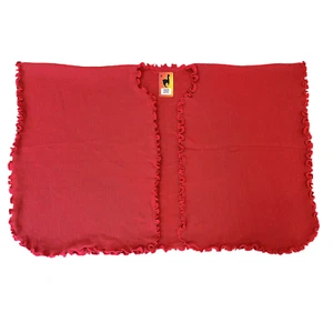 ANDEAN ALPACA HANDMADE WOMEN SOLID RED CAPE COAT PONCHO M - Picture 1 of 5
