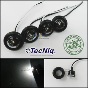 4 TecNiq Clear/ White 3/4" LED Bullet lights Clearance Marker Trailer Truck USA - Picture 1 of 2