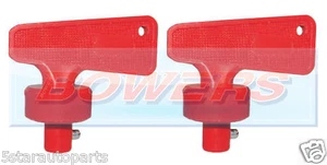 PAIR OF RED BATTERY CUT OFF KILL ISOLATOR SWITCH SPARE KEYS FIA MARINE AUTO - Picture 1 of 1