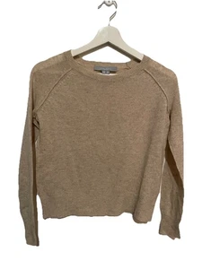 Sea Bleu Womens Cashmere Knit Crewneck Sweater Top Tan Size XS - Picture 1 of 5