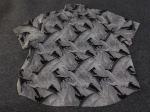Tommy Bahama Shirt Mens 4XL Big Black Gray Bahama Coast Hawaiian Button Up Leaf - Picture 1 of 14