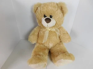 Oso de peluche Kellytoy felpa bronceado blanco amarillo arco 17 pulgadas suave tierno 2014 - Imagen 1 de 8