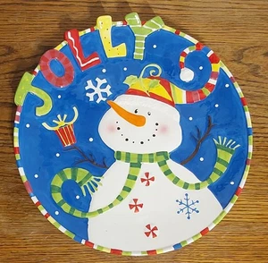Christmas Snowman 10.5" Plate - Hobby Lobby - Picture 1 of 3