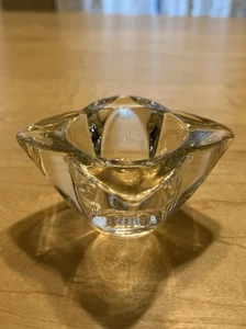 Glass Votive Or Taper Candleholder Heavy 2” Tall 4” Wide - Picture 1 of 5
