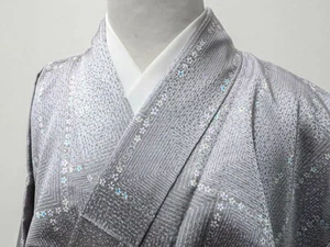 Kimono Komon Small Flower Pattern 152cm Length Used Traditional Ceremonial - Imagen 1 de 9
