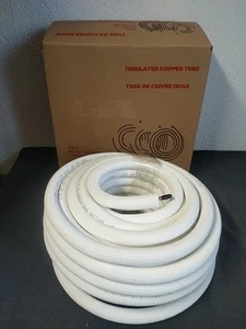 Tube Frigorifique Cuivre isolé 1/4 x 0.8mm 25 Mètres Livraison Offerte  - Picture 1 of 10