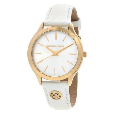 Reloj Michael Kors Slim Runway esfera blanca para dama MK7544 Foto 1 de 3