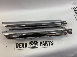 Harley Rush Dyna slash-down slip-on exhaust mufflers Look - Picture 1 of 4