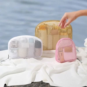 Zipper Transparent Cosmetic Bag Semicircle Storage Toiletry Bag Trips - Picture 1 of 21