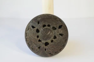 Speckstein Räucherschale Potpourri Halter handgeschnitzt 4" Deckel Vintage - Bild 1 von 7