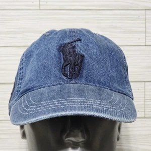 POLO RALPH LAUREN Para hombres GRANDE Y ALTO Big Pony Denim Gorra de Béisbol Sombrero, AZUL - Imagen 1 de 15
