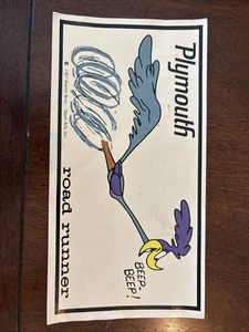 Vintage 1967 Plymouth Road Runner Seven Arts AUFKLEBER - Wassertyp - Original - Bild 1 von 6