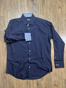 Camisa de vestir GIVENCHY para hombre azul marino puño abatible abotonada L/S mediana 15,5 - Imagen 1 de 13