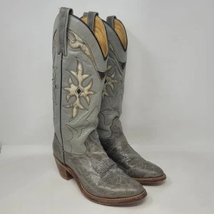 Vintage Miss Capezio Stiefel 6,5 M grau Leder Western Cowboy Cowgirl USA Rodeo - Bild 1 von 13