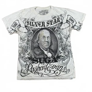 T-shirt uomo Silver Star taglia L bianca stampa grafica - Foto 1 di 9
